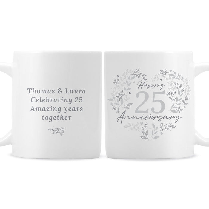 Personalised 25th Silver Wedding Anniversary Mug - The Gift Cabin UK