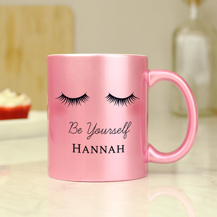 Personalised Eyelashes Pink Glitter Mug - The Gift Cabin UK