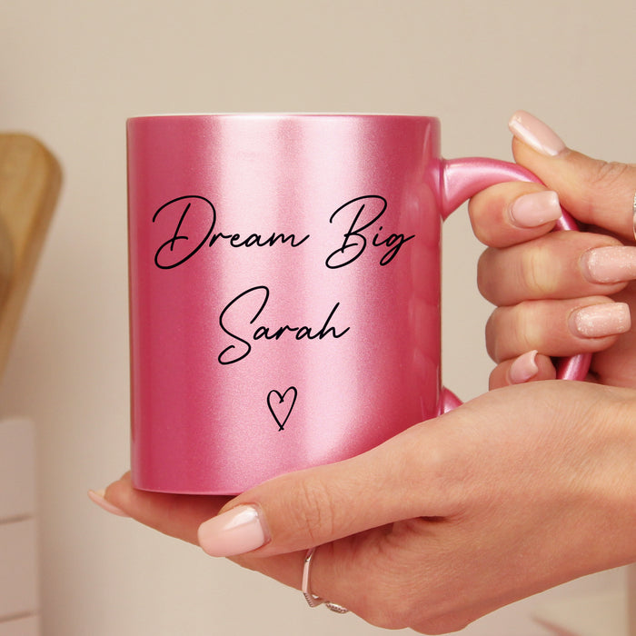 Personalised Pink Glitter Mug - The Gift Cabin UK