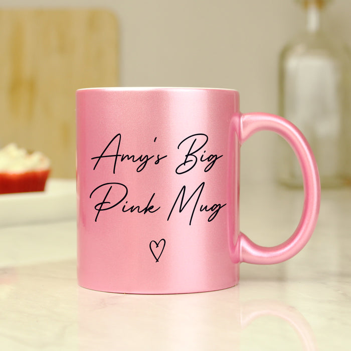 Personalised Pink Glitter Mug - The Gift Cabin UK