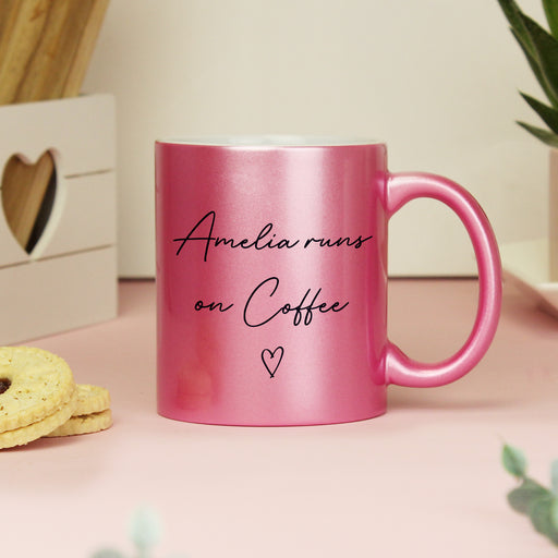 Personalised Pink Glitter Mug - The Gift Cabin UK