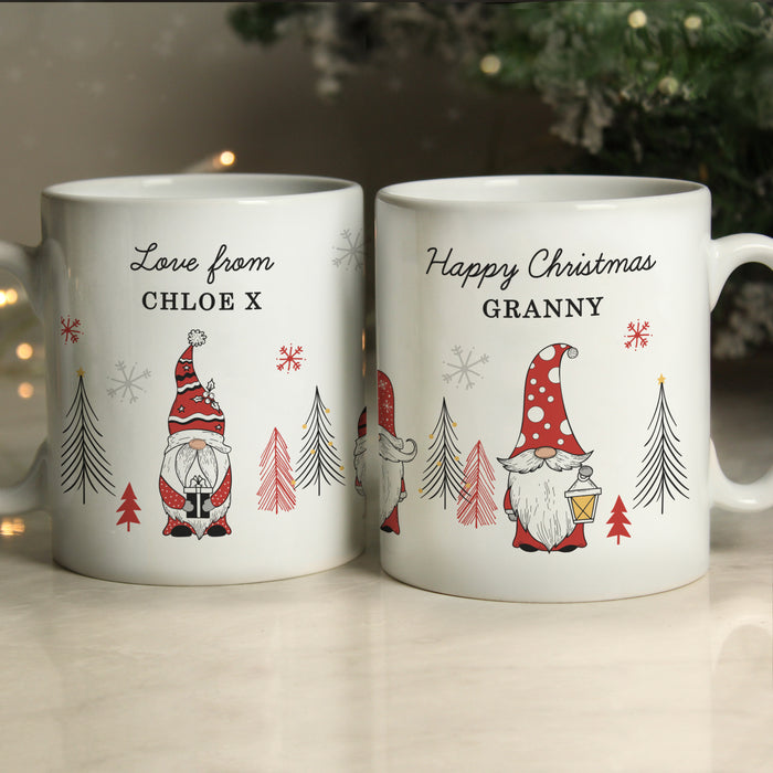 Personalised Christmas Gonk Pattern Mug - The Gift Cabin UK