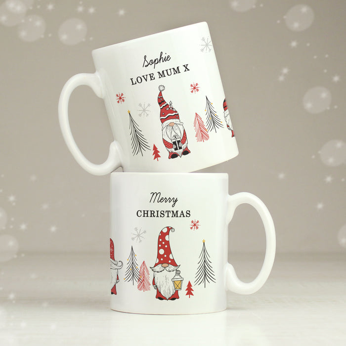 Personalised Christmas Gonk Pattern Mug - The Gift Cabin UK