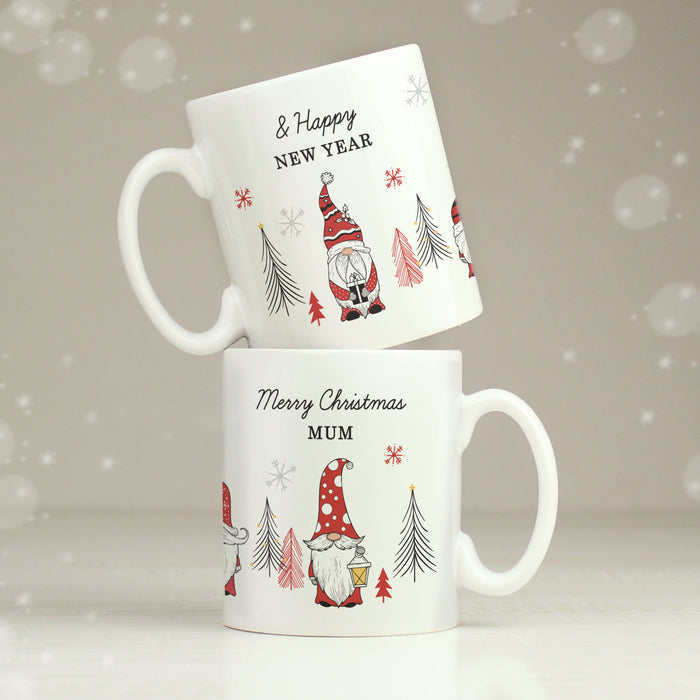 Personalised Christmas Gonk Pattern Mug - The Gift Cabin UK