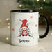 Personalised Gonk Family Black Handled Christmas Mug - Girl - The Gift Cabin UK