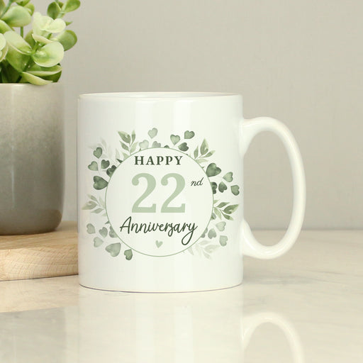 Personalised Botanical Anniversary Mug - The Gift Cabin UK