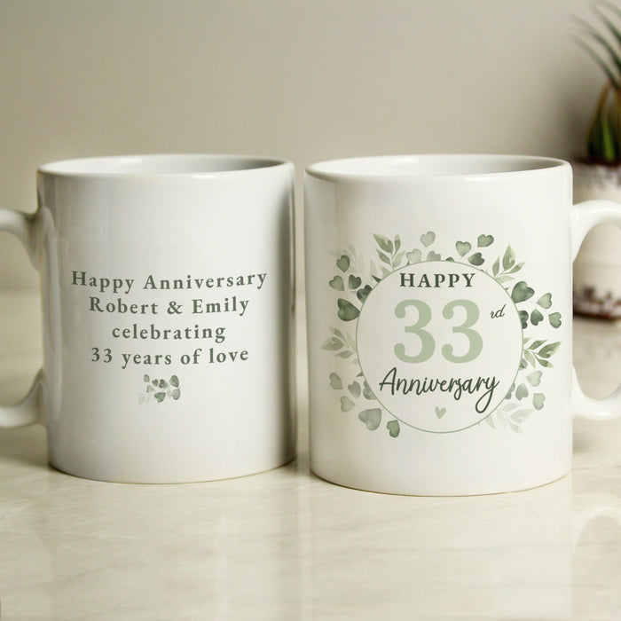 Personalised Botanical Anniversary Mug - The Gift Cabin UK