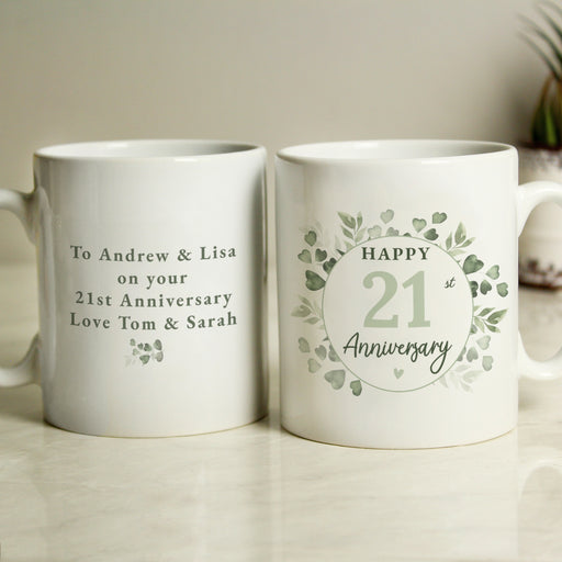 Personalised Botanical Anniversary Mug - The Gift Cabin UK