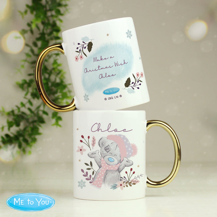 Personalised Me to You Cosy Winter Gold Handled Mug - The Gift Cabin UK