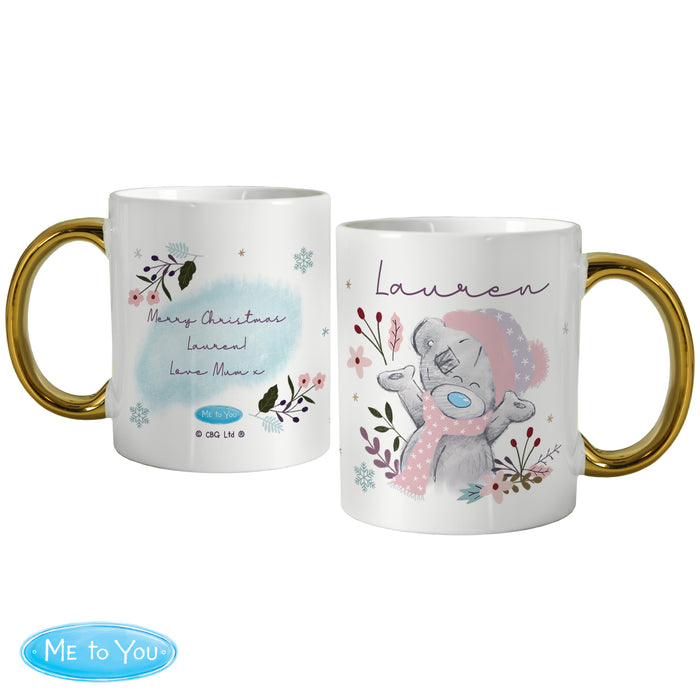 Personalised Me to You Cosy Winter Gold Handled Mug - The Gift Cabin UK