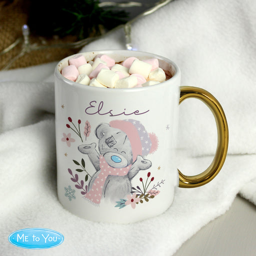 Personalised Me to You Cosy Winter Gold Handled Mug - The Gift Cabin UK