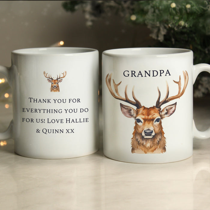 Personalised Watercolour Stag Mug - The Gift Cabin UK