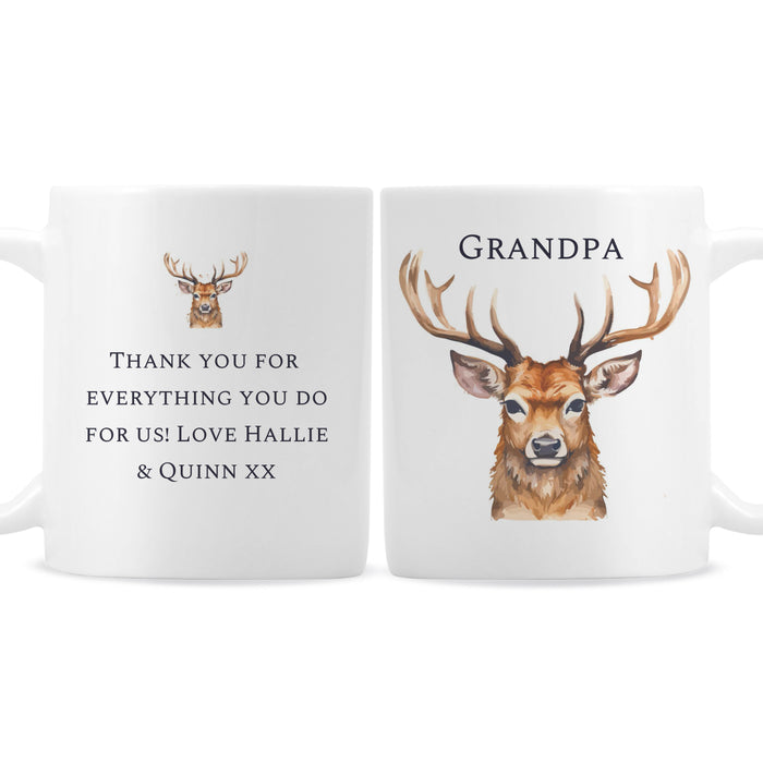 Personalised Watercolour Stag Mug - The Gift Cabin UK