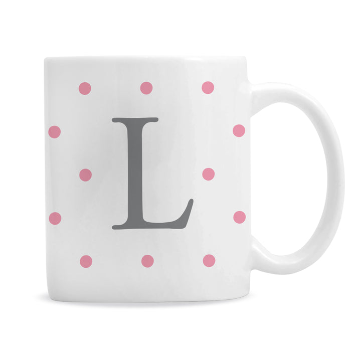 Personalised Monogram Pink Spot Mug - The Gift Cabin UK