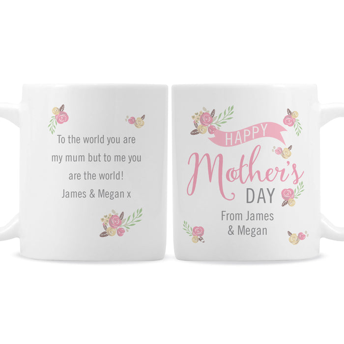 Personalised Floral Bouquet Mothers Day Mug - The Gift Cabin UK