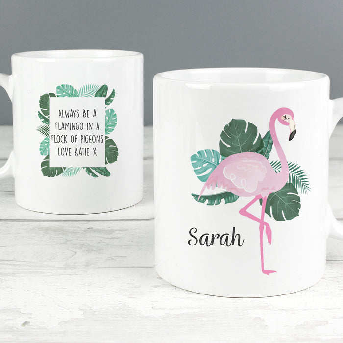 Personalised Flamingo Mug - The Gift Cabin UK