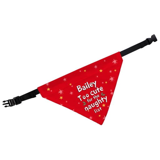 Personalised 'Too cute for the naughty list' Dog Bandana - The Gift Cabin UK