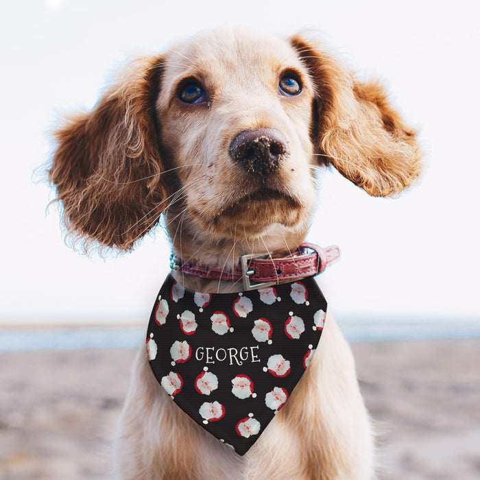 Personalised Santa Black Dog Bandana - The Gift Cabin UK