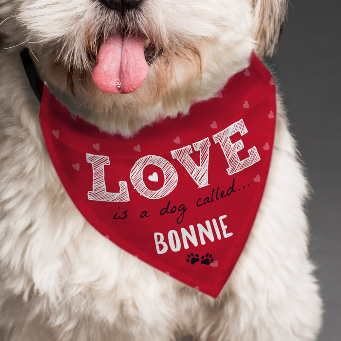 Personalised Love is... Dog Bandana - The Gift Cabin UK