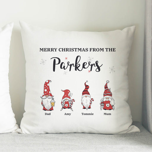 Personalised Gonk Family Christmas Cushion - The Gift Cabin UK