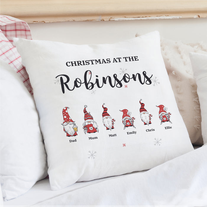 Personalised Gonk Family Christmas Cushion - The Gift Cabin UK