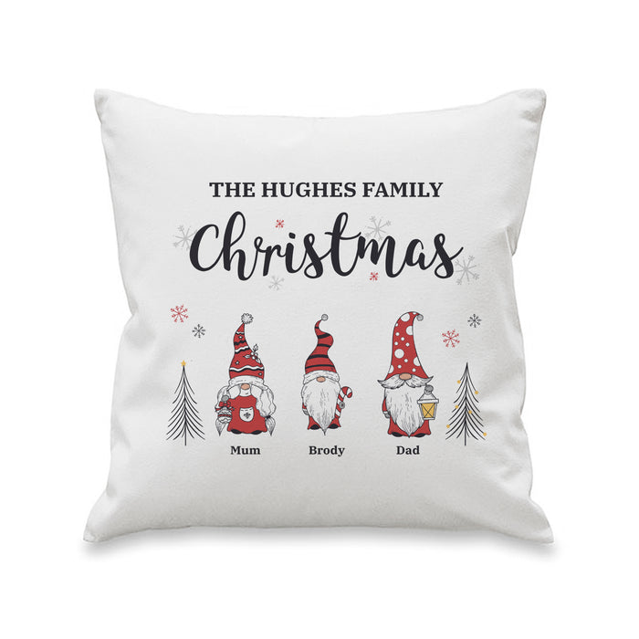 Personalised Gonk Family Christmas Cushion - The Gift Cabin UK