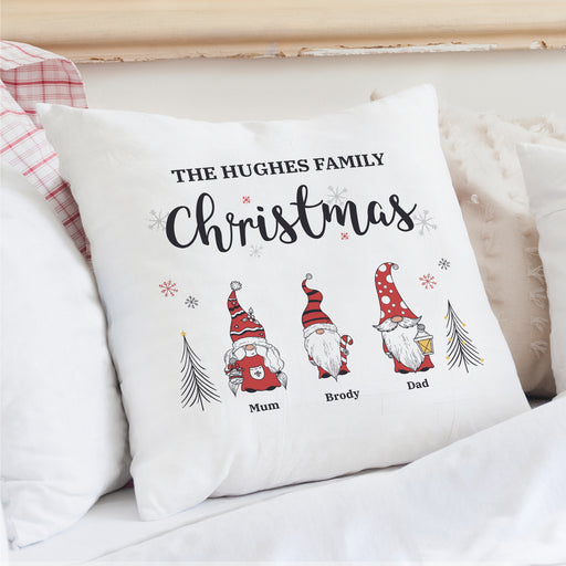 Personalised Gonk Family Christmas Cushion - The Gift Cabin UK