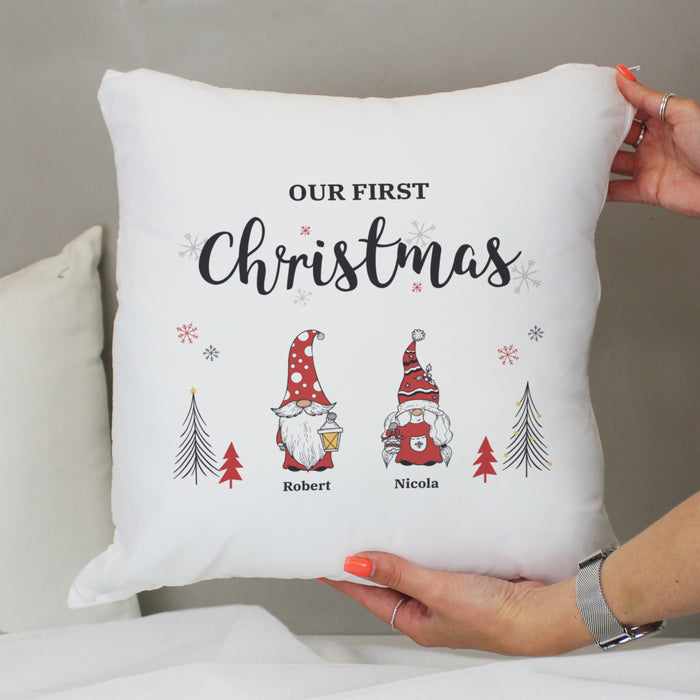 Personalised Gonk Family Christmas Cushion - The Gift Cabin UK