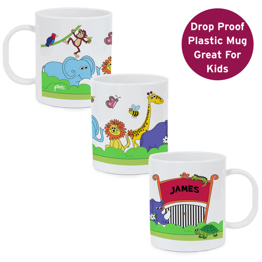 Personalised Zoo Plastic Mug - The Gift Cabin UK