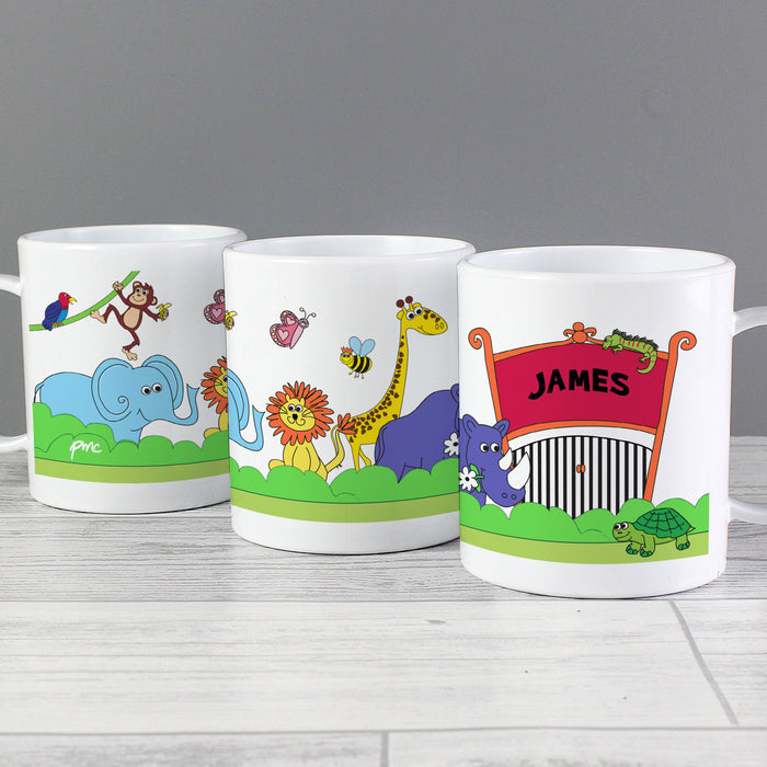 Personalised Zoo Plastic Mug - The Gift Cabin UK