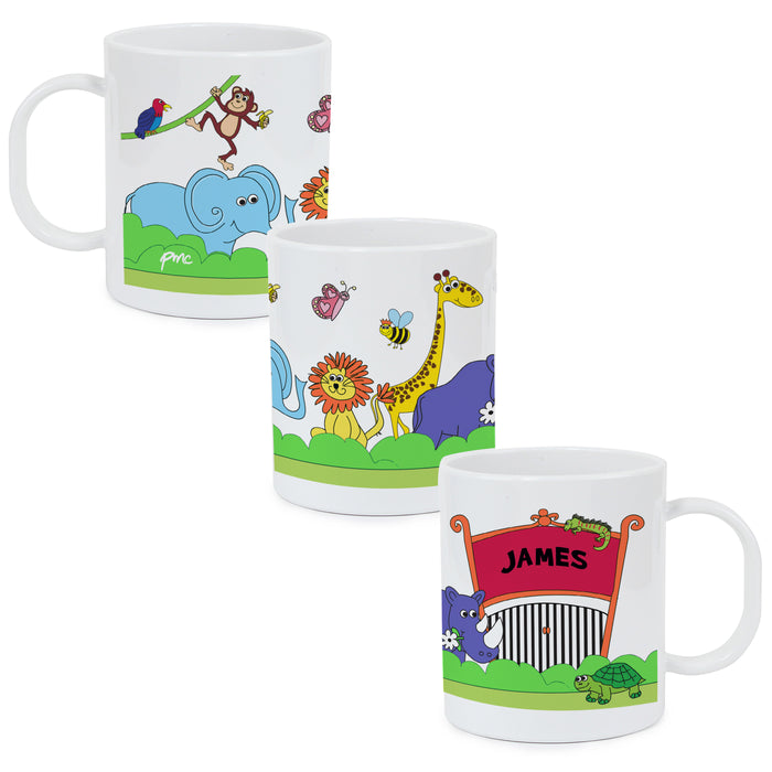 Personalised Zoo Plastic Mug - The Gift Cabin UK