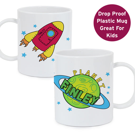 Personalised Space Plastic Mug - The Gift Cabin UK