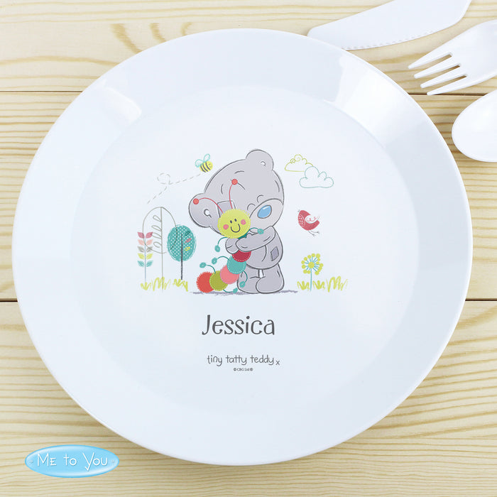 Personalised Tiny Tatty Teddy Cuddle Bug Plastic Plate - The Gift Cabin UK