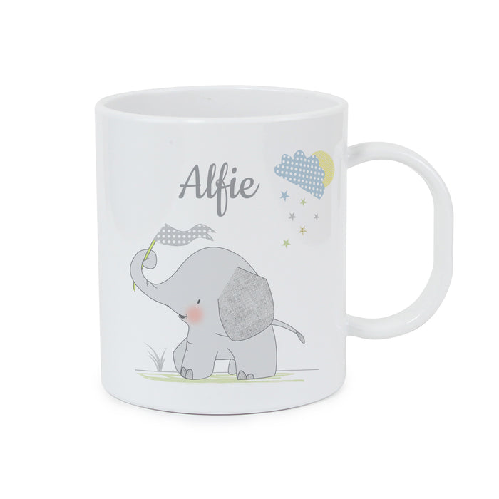 Personalised Hessian Elephant Plastic Mug - The Gift Cabin UK