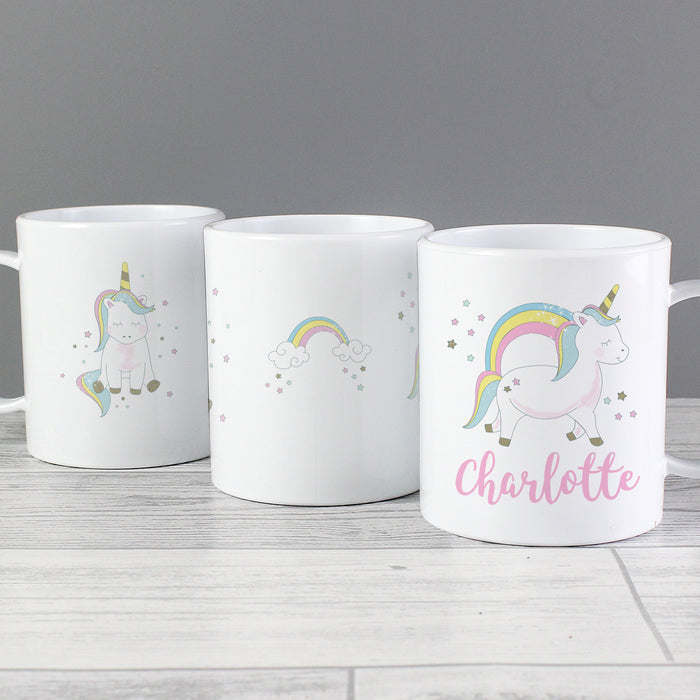 Personalised Baby Unicorn Plastic Mug - The Gift Cabin UK