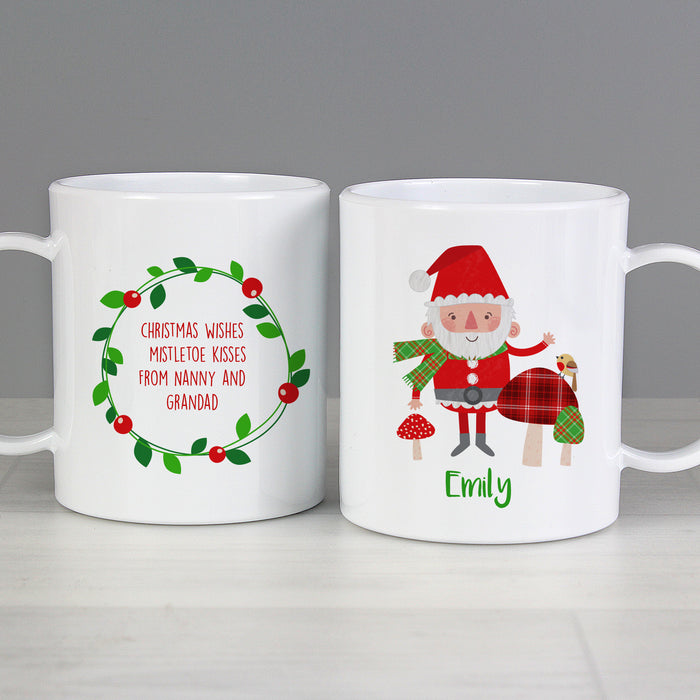 Personalised Christmas Toadstool Santa Plastic Mug - The Gift Cabin UK