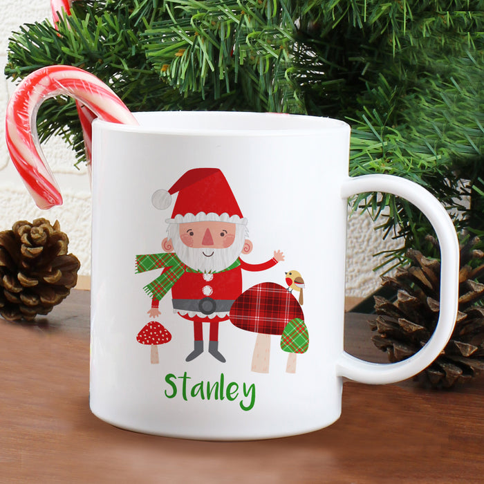 Personalised Christmas Toadstool Santa Plastic Mug - The Gift Cabin UK