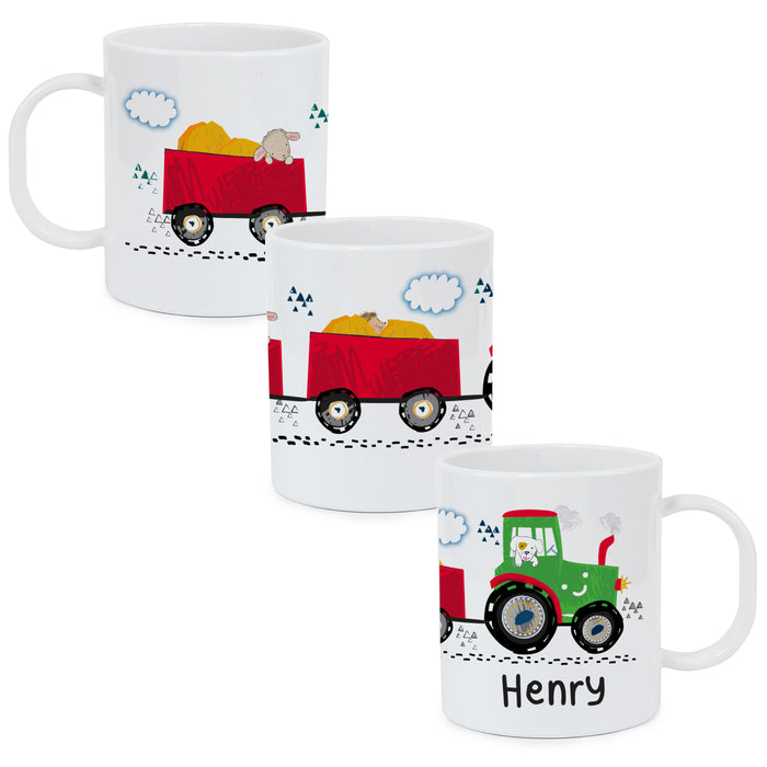 Personalised Tractor Plastic Mug - The Gift Cabin UK