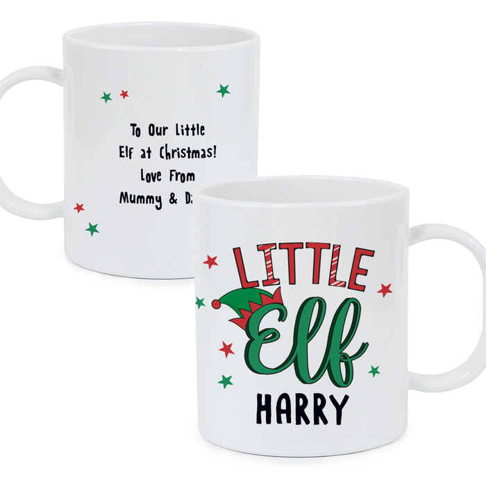 Personalised Little Elf Plastic Mug - The Gift Cabin UK