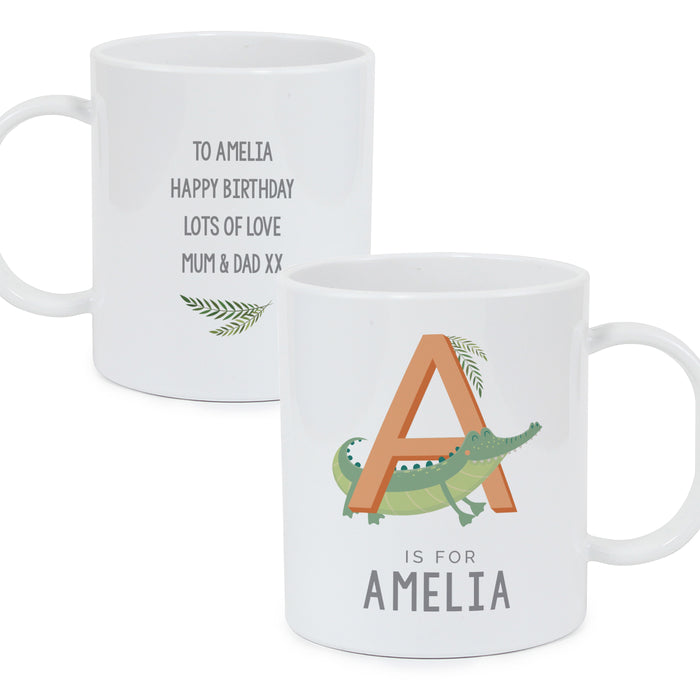 Personalised Animal Alphabet Plastic Mug - The Gift Cabin UK