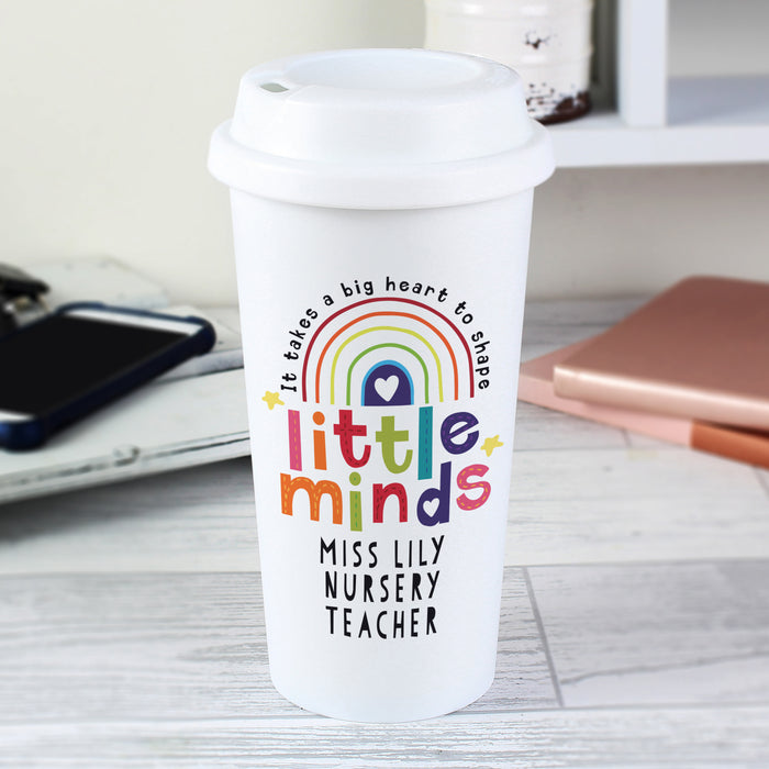 Personalised Shape Little Minds Travel Mug - The Gift Cabin UK