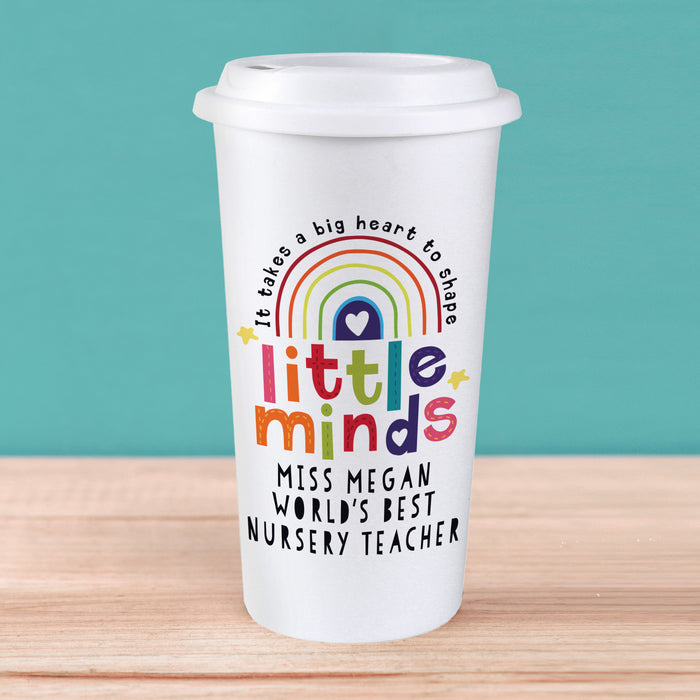 Personalised Shape Little Minds Travel Mug - The Gift Cabin UK