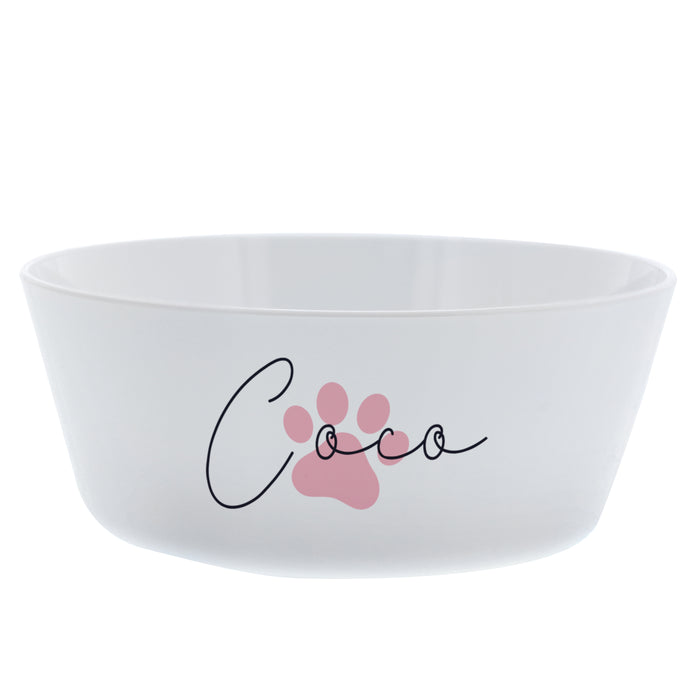 Personalised Pink Paw Print Plastic Cat Bowl - The Gift Cabin UK