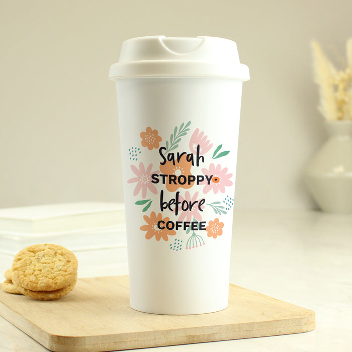 Personalised Floral Travel Mug - The Gift Cabin UK