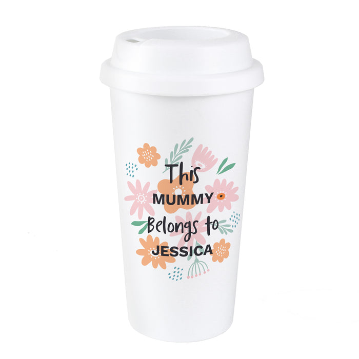 Personalised Floral Travel Mug - The Gift Cabin UK