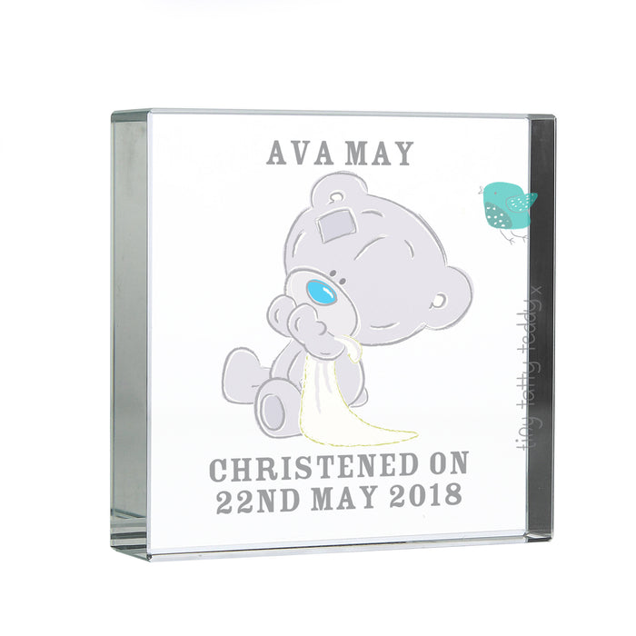 Personalised Tiny Tatty Teddy Christening Crystal Token - The Gift Cabin UK