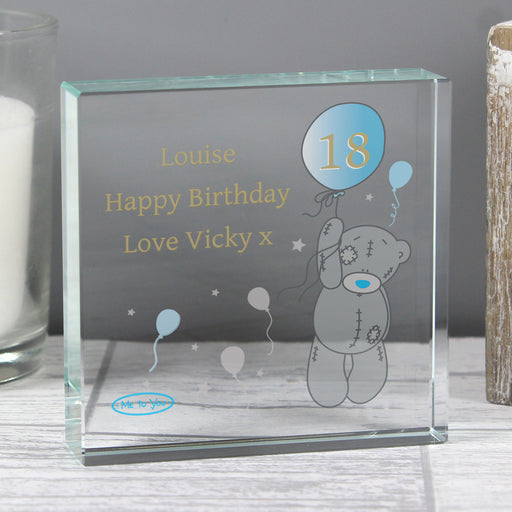 Personalised Me To You Balloon Crystal Token - The Gift Cabin UK