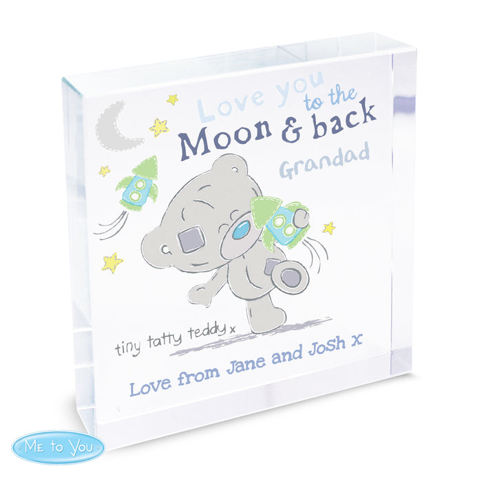 Personalised Tiny Tatty Teddy To the Moon & Back Crystal Token - The Gift Cabin UK