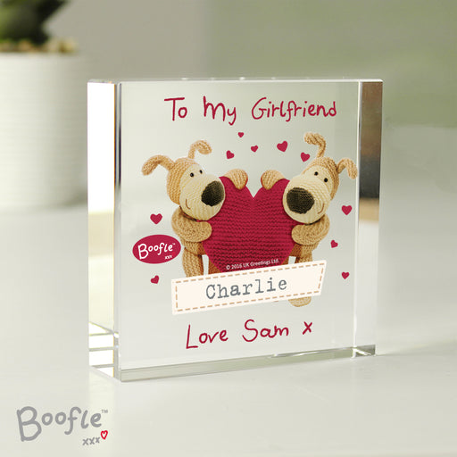 Personalised Boofle Shared Heart Crystal Token - The Gift Cabin UK