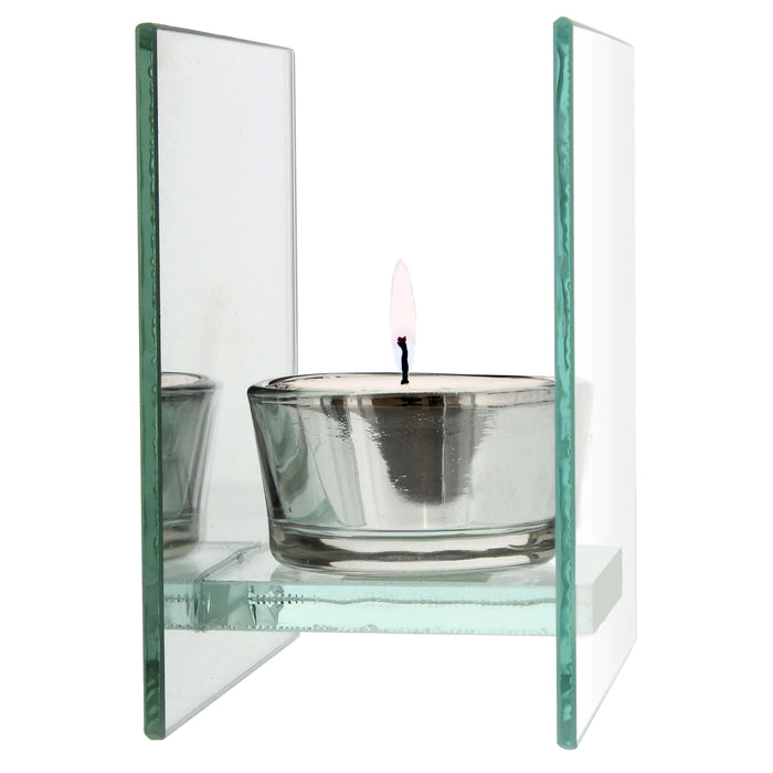 Personalised Soft Watercolour Mirrored Glass Tea Light Candle Holder